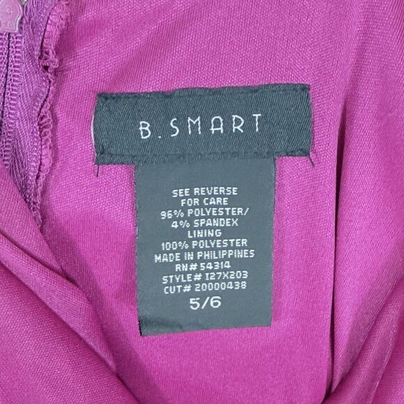 B. Smart Womens 5 6 Y2K Bright‎ Pink Satin Sleeveless Cocktail Ruched Mini Dress - Picture 7 of 7